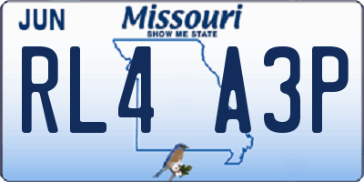 MO license plate RL4A3P