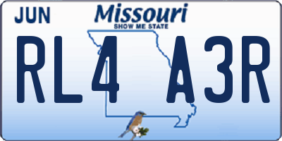 MO license plate RL4A3R
