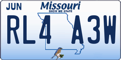 MO license plate RL4A3W