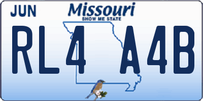 MO license plate RL4A4B