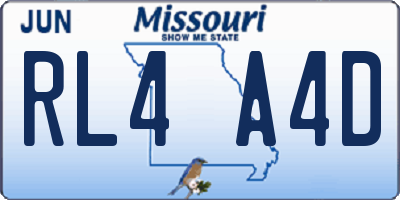 MO license plate RL4A4D
