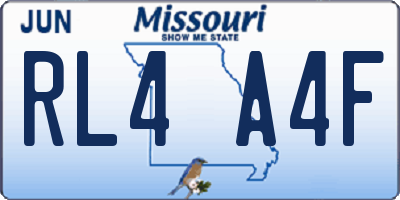 MO license plate RL4A4F