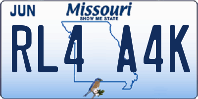 MO license plate RL4A4K
