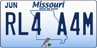 MO license plate RL4A4M