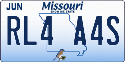 MO license plate RL4A4S