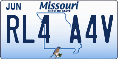 MO license plate RL4A4V