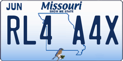 MO license plate RL4A4X