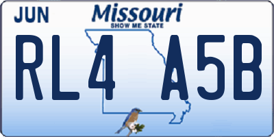 MO license plate RL4A5B