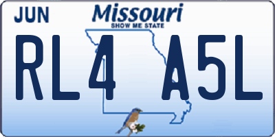 MO license plate RL4A5L
