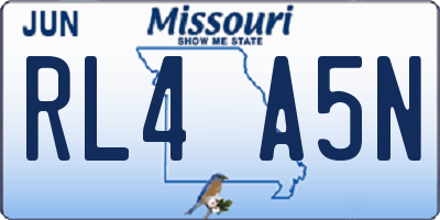 MO license plate RL4A5N