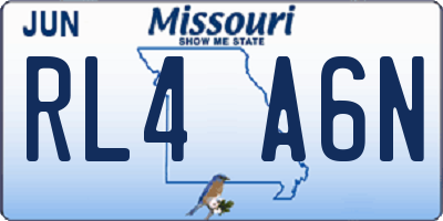 MO license plate RL4A6N
