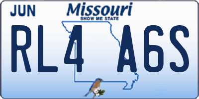 MO license plate RL4A6S