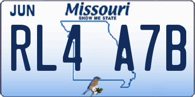 MO license plate RL4A7B