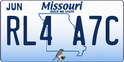 MO license plate RL4A7C