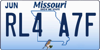 MO license plate RL4A7F
