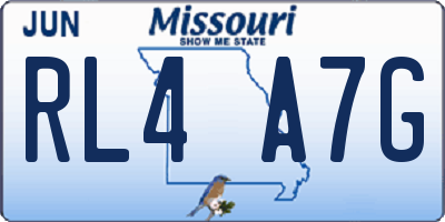 MO license plate RL4A7G