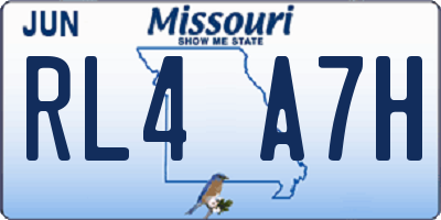 MO license plate RL4A7H