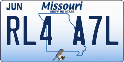 MO license plate RL4A7L