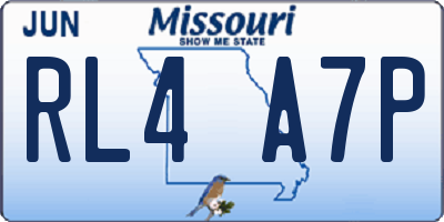 MO license plate RL4A7P