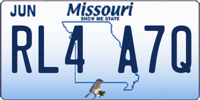 MO license plate RL4A7Q