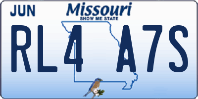 MO license plate RL4A7S