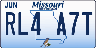 MO license plate RL4A7T