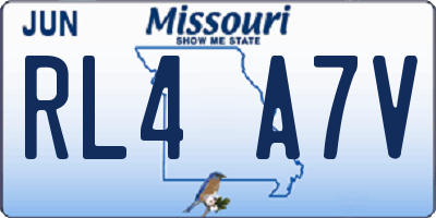 MO license plate RL4A7V