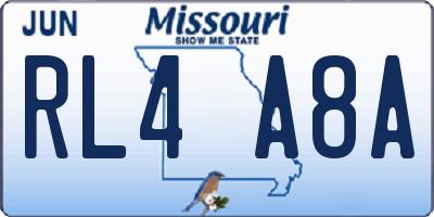 MO license plate RL4A8A