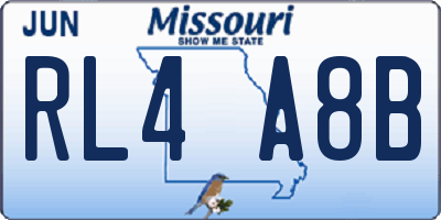 MO license plate RL4A8B