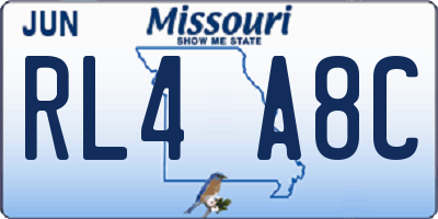 MO license plate RL4A8C