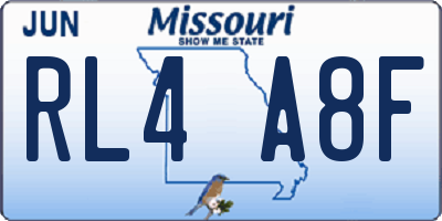 MO license plate RL4A8F