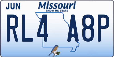 MO license plate RL4A8P