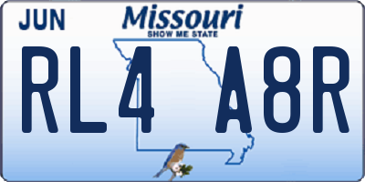 MO license plate RL4A8R