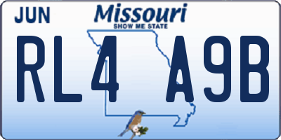 MO license plate RL4A9B