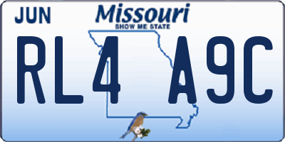 MO license plate RL4A9C