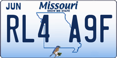 MO license plate RL4A9F