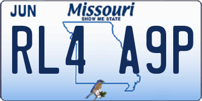 MO license plate RL4A9P