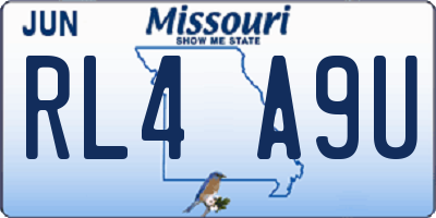 MO license plate RL4A9U