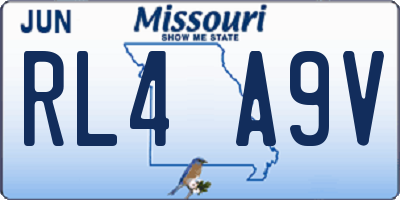 MO license plate RL4A9V