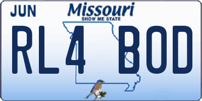 MO license plate RL4B0D