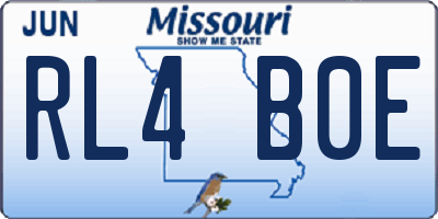 MO license plate RL4B0E