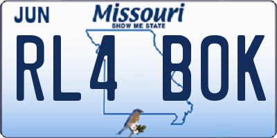 MO license plate RL4B0K