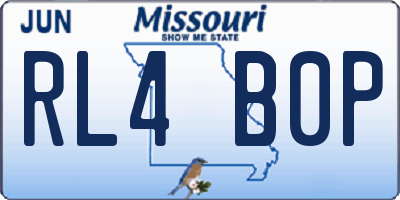 MO license plate RL4B0P