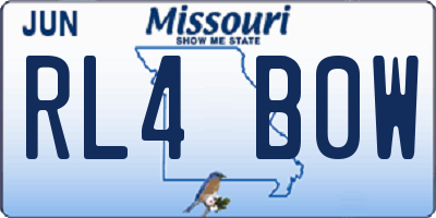 MO license plate RL4B0W