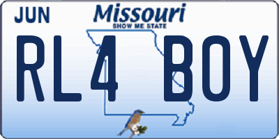 MO license plate RL4B0Y