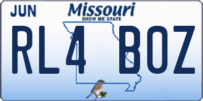 MO license plate RL4B0Z