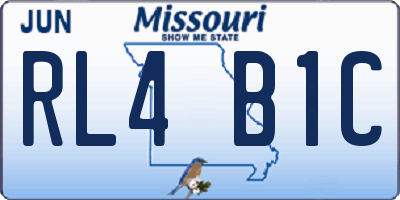 MO license plate RL4B1C