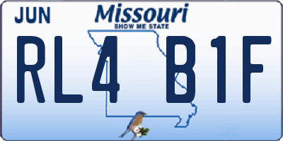 MO license plate RL4B1F
