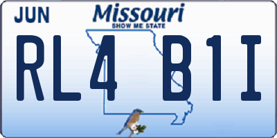 MO license plate RL4B1I