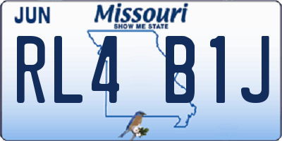 MO license plate RL4B1J